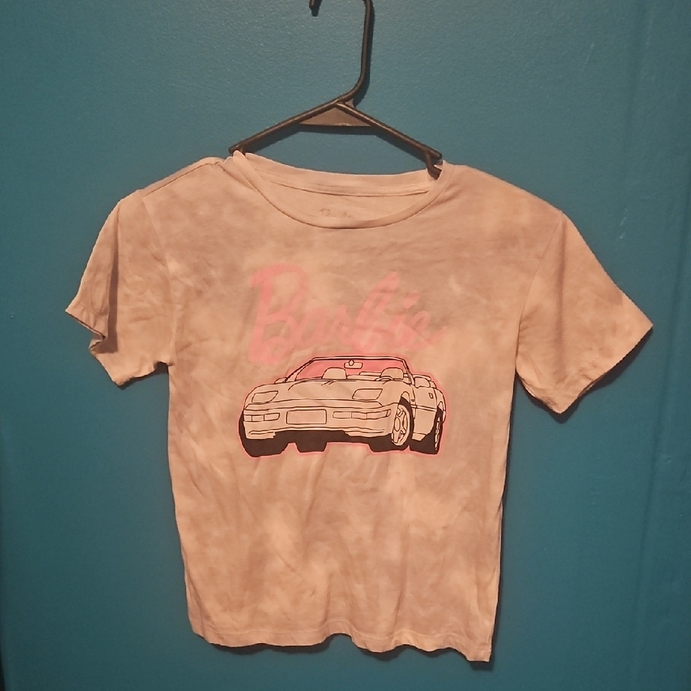 Barbie Pink Tie-Dye Tee with Car Graphic